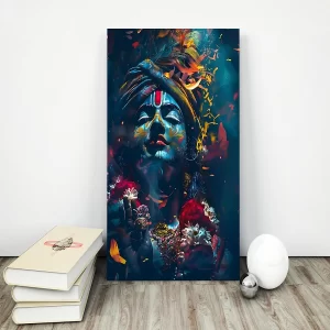 1COID Lord Krishna Devotional Poster (12x18 Inch) – Vibrant Hindu God Art Print with Rich Colors | Premium Spiritual Wall Decor for Home, Temple & Meditation Spaces