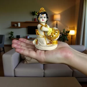 Makhan Chor Lord Krishna Idol (11x7x7 cm) – Decorative Showpiece for Home, Mandir & Pooja Room | Spiritual Diwali Gift & Table Decor