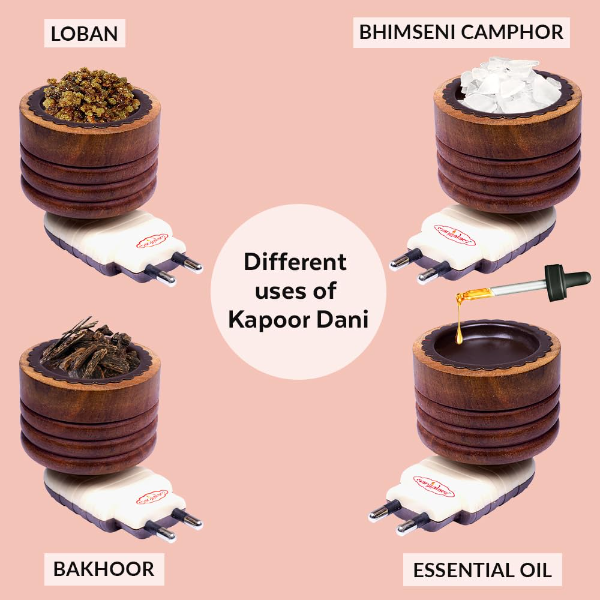 MANGALAM Wooden Kapoor Dani – Bhimseni Camphor Diffuser for Essential Oils, Natural Oils & Bakhoor | Traditional Aromatic Home Fragrance Burner for Puja, Meditation & Spiritual Ambience - Image 4