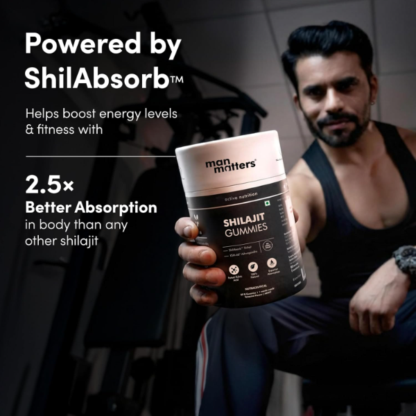 Man Matters Shilajit Gummies – Ayurvedic Energy & Stress Support with KSM-66 Ashwagandha | 60 Coun - Image 3