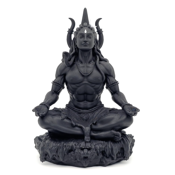 MurtiHome Mahayogi Adiyogi Shiva Statue (8.89 cm) – Black UV Resin 3D Printed Murti for Car Dashboard, Home Décor & Spiritual Gifting