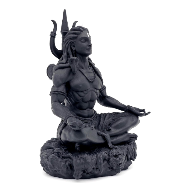 MurtiHome Mahayogi Adiyogi Shiva Statue (8.89 cm) – Black UV Resin 3D Printed Murti for Car Dashboard, Home Décor & Spiritual Gifting - Image 3