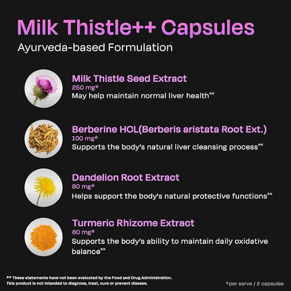 Milk Thistle ++ (120 Count) - 500mg Liver Detox Capsules | Elite Daily Wellness Support | All-Natural & Gluten-Free Liver Repair | Pure Herbal Formulation | 60-Day Supply - Image 2