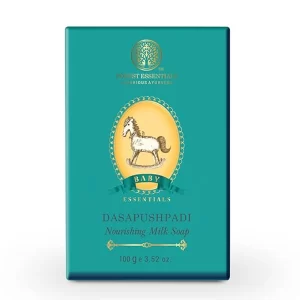 Forest Essentials Dasapushpadi Baby Soap – Nourishing Full Cream Milk | 100% Natural Ayurvedic Soap for Newborns & Infants | Sulphate & Paraben Free | Gentle & Moisturising | 100g