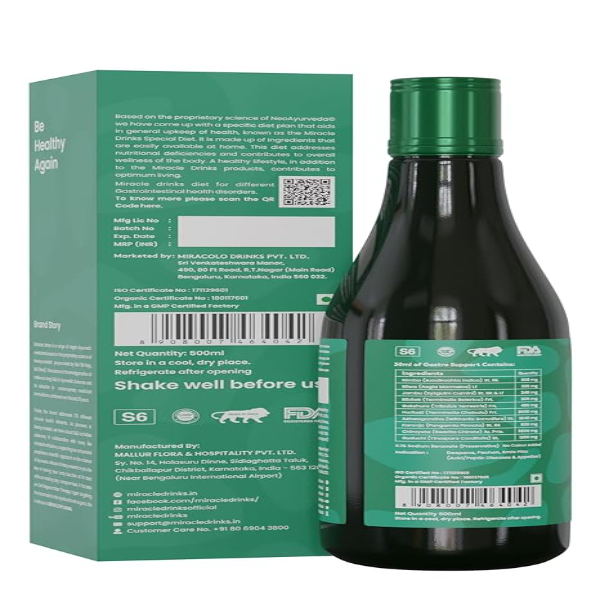 Miracle Drinks Neo Ayurveda Gastro Support | Natural Digestive Health Tonic | Ayurvedic Supplement for Gut Relief & Bloating | 500 ml Liquid - Image 3