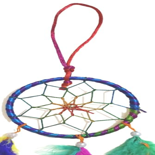 Devotional Kart Multicolor Dream Catcher – Handmade Spiritual Wall Hanging for Home Décor, Positive Energy & Boho Room Decoration - Image 3