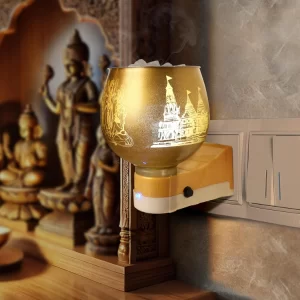 Cycle Pure Multipurpose Camphor Electric Diffuser (Shri Rama) with Free Camphor Tablets – Ceramic Kapoor Dani Night Lamp for Home, Bedroom & Puja Room | Child-Safe Aroma Diffuser with On/Off Switch