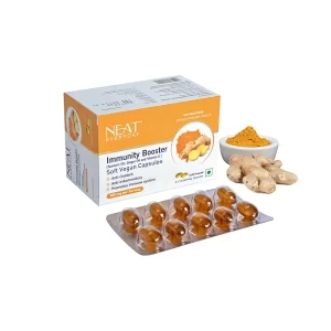 NEAT EVERYDAY Immunity Support - 60 Count Turmeric & Ginger Oil Capsules | Cold-Pressed Vegan Supplement for Daily Defense & Antioxidant Wellness | Natural Anti-Inflammatory Softgels