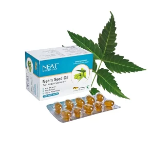 NEAT EVERYDAY Cold-Pressed Neem Seed Oil (1000mg) | 60 Vegan Capsules | Natural Blood Purifier & Detox Supplement | Gluten-Free Formula for Clear Skin & Hair Health