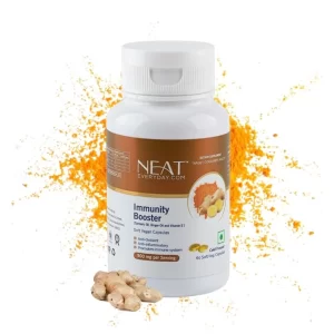 NEAT EVERYDAY Immunity Booster (60 Softgels) | Cold-Pressed Turmeric & Ginger Oil Blend | Vegan Daily Immune Support & Anti-Inflammatory Supplement | High-Potency Jar Pack