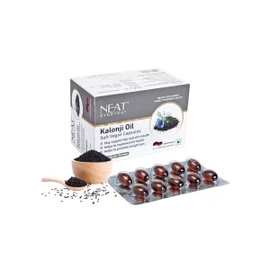 NEAT EVERYDAY Black Seed Oil Capsules (Kalonji) | 1000mg Cold Pressed Softgels | Supports Kidney Health & Blood Sugar Balance | 60 Capsule Blister Pack