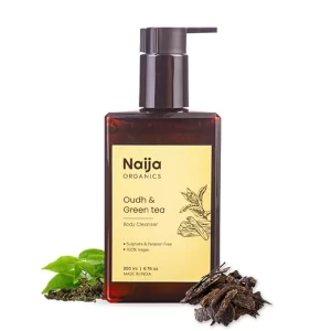 Naija Organics Deep Nourishing Body Wash (200ml) | Hydrating Bath Gel with Organic Oudh & Green Tea