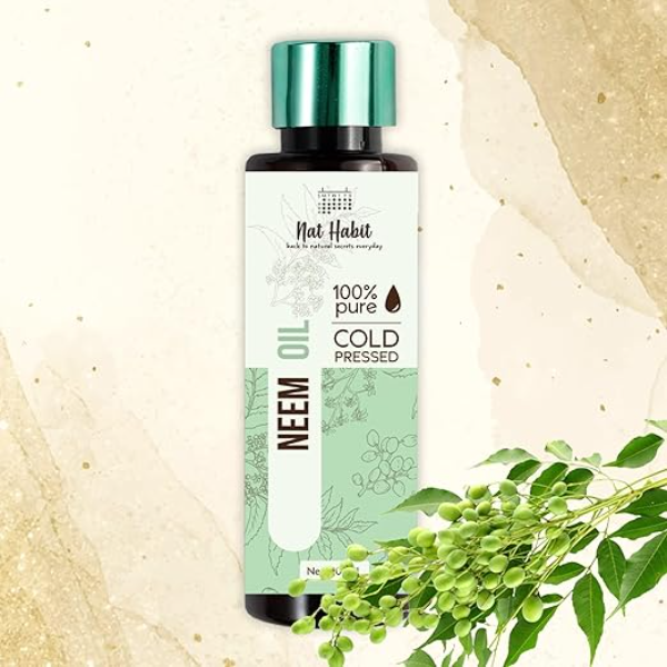 Nat Habit 100% Pure Neem Oil (200ml) | Cold Pressed & Freshly Made Ayurvedic Kitchen Formula | Natural Hair & Skin Treatment for Acne, Dandruff & Itch Relief | Zero Preservatives - Image 2