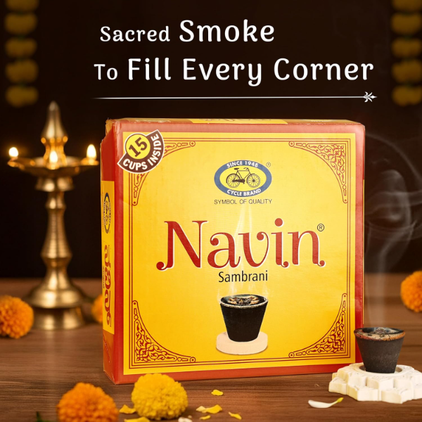 Cycle Pure Navin Sambrani Dhoop Cups (45 Pieces, Pack of 3) with Burner Plates – Natural Guggal & Loban Havan Cups for Pooja, Home Rituals & Festive Use - Image 3