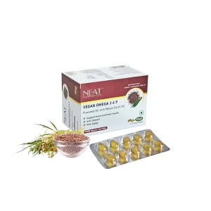 Neat Everyday Vegan Omega 3-6-9 (1000mg) | 60 Plant-Based Capsules | No Fish Oil | Supports Heart, Brain, Skin & Joint Health | Essential Fatty Acids for Men & Women
