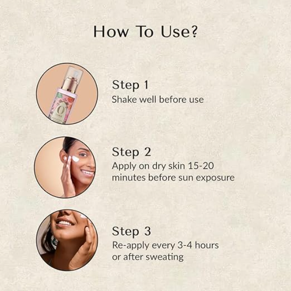 Ohria Ayurveda Radiant Rose Sunscreen SPF 50+ | Natural Sun Protection with Yashad Bhasma & Sesame Oil | Brightening & Lightweight, 50g - Image 4