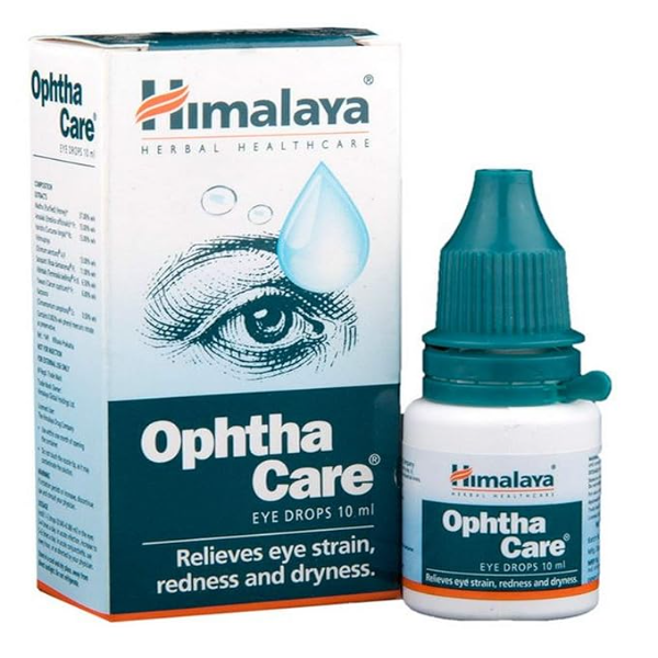 Himalaya Ophthacare Eye Drops (10ml) | Natural Relief for Eye Strain, Redness & Dry Eyes | Cooling Ayurvedic Formula for Digital Fatigue & Irritation | Soothing Daily Eye Care