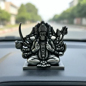 UNOVATE Panchmukhi Hanuman Idol (Small, Black) – Spiritual Car Dashboard & Home Temple Murti for Pooja Room, Entrance & Devotional Décor