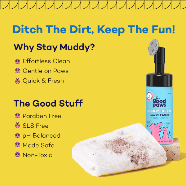 Muddy Buddy Muddy Buddy No Rinse Paw Cleaner for Dogs & Cats – Foaming Paw Wash with Oat Extract, Quick Dry, Lick Safe & Allergen Free, Softens & Protects Paws, 150ml x 2 - Image 4