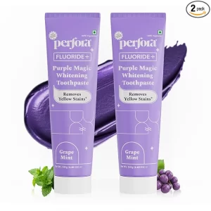 Perfora Purple Toothpaste for Teeth Whitening | Effective Stain Remover & Oral Care | Grape Mint, Twin Pack (250g Total)
