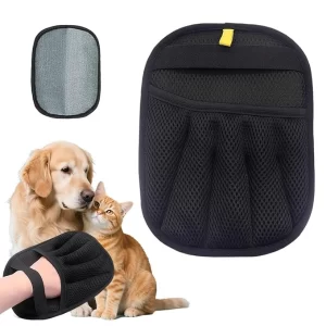 Premium Pet Hair Removal Glove – 5-Finger Deshedding Grooming Mitt for Cats & Dogs, Anti-Static Design with Adjustable Wrist Strap, Removes Loose Fur from Couch, Bed & Clothes