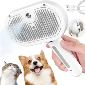 Multicolor Self-Cleaning Pet Steam Brush for dogs and cats