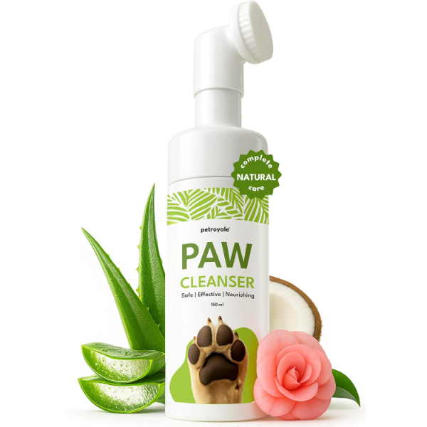 Petroyale Foaming Paw Cleaner for Dogs & Cats – Gentle Pet Paw Washer with Aloe Vera & Coconut Oil