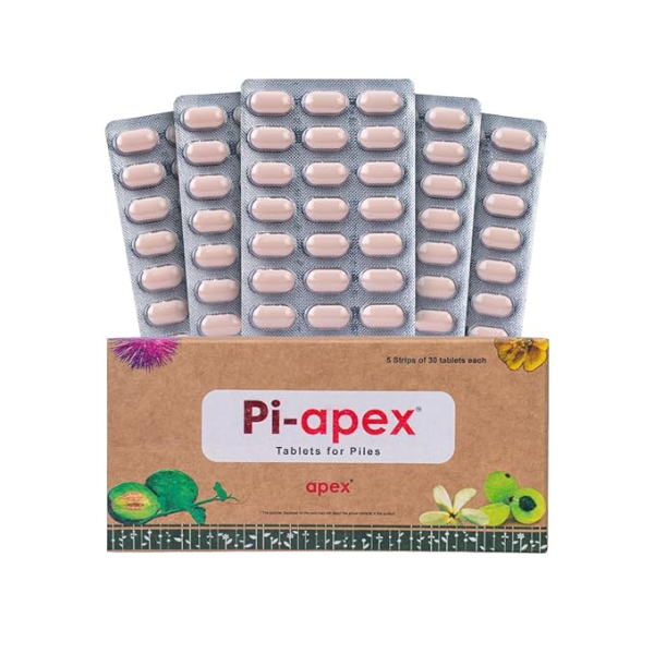 Green Milk Pi-apex Piles Care (150 Tablets) | Natural Hemorrhoid Relief & Rectal Wellness Supplement | Supports Healthy Bowel Movements & Elimination Ease | 5-Pack Value Supply