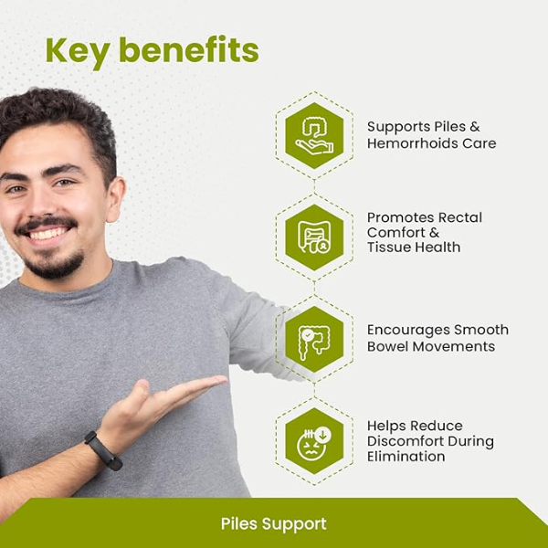 Green Milk Pi-apex Piles Care (150 Tablets) | Natural Hemorrhoid Relief & Rectal Wellness Supplement | Supports Healthy Bowel Movements & Elimination Ease | 5-Pack Value Supply - Image 3