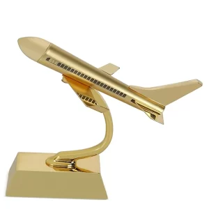 ZAHEPA gold vintage metal aeroplane miniature tabletop showpiece.