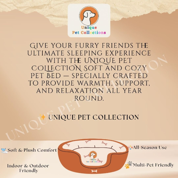 Polyester Pet Bed – Soft & Cozy All-Season Pillow for Dogs, Cats, Puppies, Rabbits & Small Pets, Durable and Washable, Ideal for Indoor & Outdoor Use (Blue & Cream, Medium) - Image 4