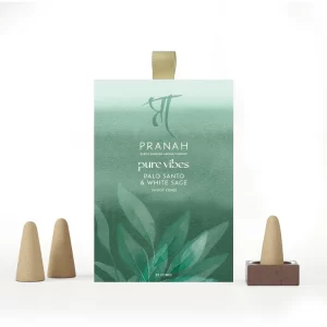 Pranah Palo Santo & White Sage Dhoop Sticks – 25 Charcoal-Free Vegan Incense Sticks | Tuberose, Vanilla & White Floral Aroma | Non-Toxic Fragrance for Meditation, Yoga, Relaxation & Gifting
