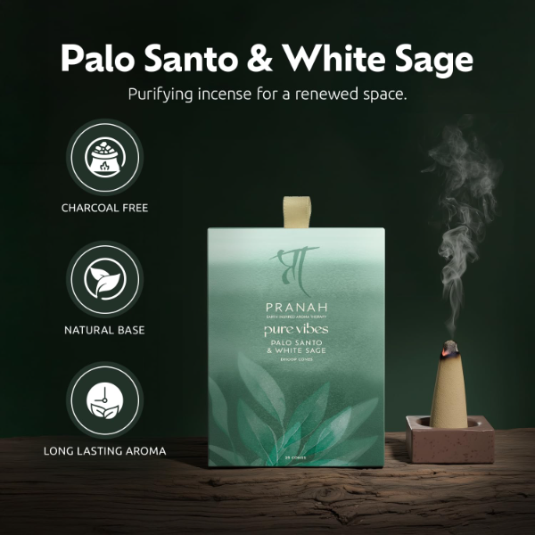 Pranah Palo Santo & White Sage Dhoop Sticks – 25 Charcoal-Free Vegan Incense Sticks | Tuberose, Vanilla & White Floral Aroma | Non-Toxic Fragrance for Meditation, Yoga, Relaxation & Gifting - Image 2