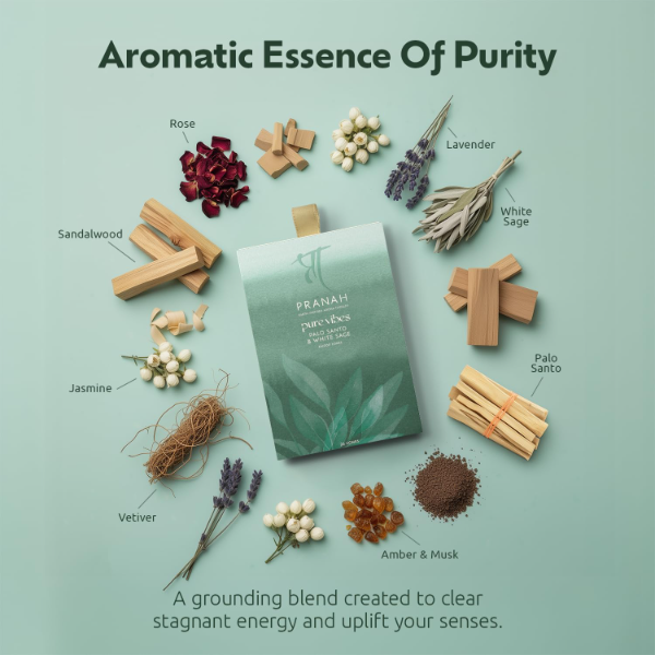 Pranah Palo Santo & White Sage Dhoop Sticks – 25 Charcoal-Free Vegan Incense Sticks | Tuberose, Vanilla & White Floral Aroma | Non-Toxic Fragrance for Meditation, Yoga, Relaxation & Gifting - Image 4