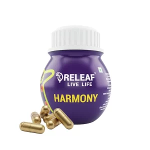 RELEAF Harmony Women's Hormonal Balance Supplement (60 Capsules) | Natural Shatavari Capsules for PMS, Mood & Menopause Support | Ayurvedic Holistic Cycle Balance | 250mg Vegetarian Capsules