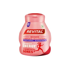 Revital Women Multivitamin Capsules – With Calcium, Zinc & Ginseng for Energy, Immunity & Bone Health | 30 Count