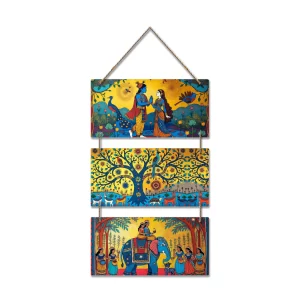 Artvibes Radha Krishna Wall & Door Hanging – Elegant Spiritual Wall Art for Home Decor | Religious Decorative Item for Mandir, Living Room & Gifting (WH_9429N)