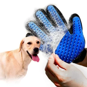 RvPaws Pet Grooming Glove & Furniture Hair Remover – Deshedding Massage Mitt for Dogs, Cats, Horses, Rabbits & Puppies