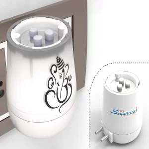 SHIVANSH TECHNOLOGY® Electric Kapoor Dani Camphor Burner – Aroma Diffuser & Incense Burner with Night Lamp (Ganesh-Om Design) | Safe Puja Camphor Machine for Home, Temple & Relaxation