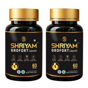 Grofort Ayurvedic Capsules for Men with Shilajit & Swarn Makshik Bhasm – Boost Stamina, Strength & Energy Support – 60 Capsules