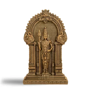SILAI Murugan Statue (12 Inches) – Antique Bronze Finish Murugan Idol for Pooja Room & Home Decor | Traditional God Idol for Worship, Spiritual Gift & Ethnic Interior Decoration