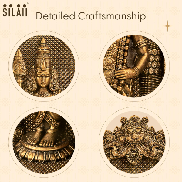 SILAI Murugan Statue (12 Inches) – Antique Bronze Finish Murugan Idol for Pooja Room & Home Decor | Traditional God Idol for Worship, Spiritual Gift & Ethnic Interior Decoration - Image 3