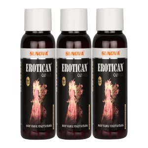 SUNOVA Erotican Capsules 60 Count – Herbal Energy & Performance Support Supplement | 600 mg x 3 Pack