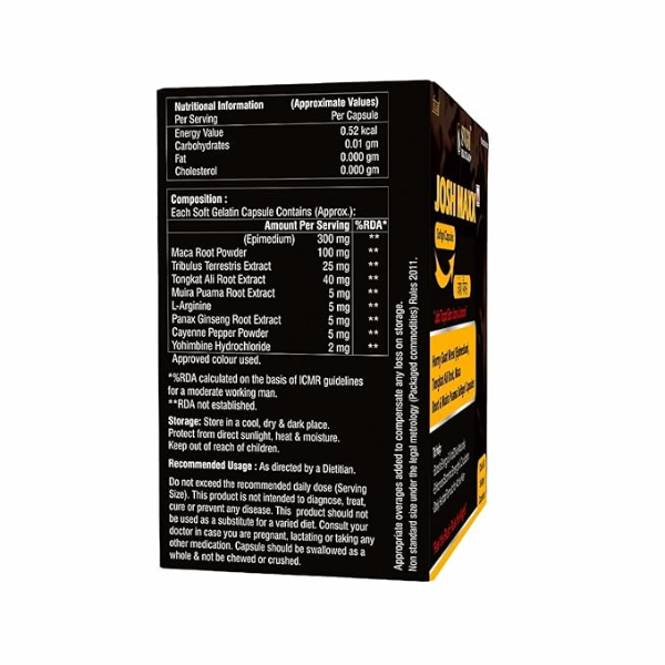 SVGH Josh Maxx Ayurvedic Capsules for Men (30 Count) | Monthly Supply for Energy, Strength & Stamina | Natural Herbal Supplement for Peak Performance & Vitality | 100% Pure Daily Support - Image 3