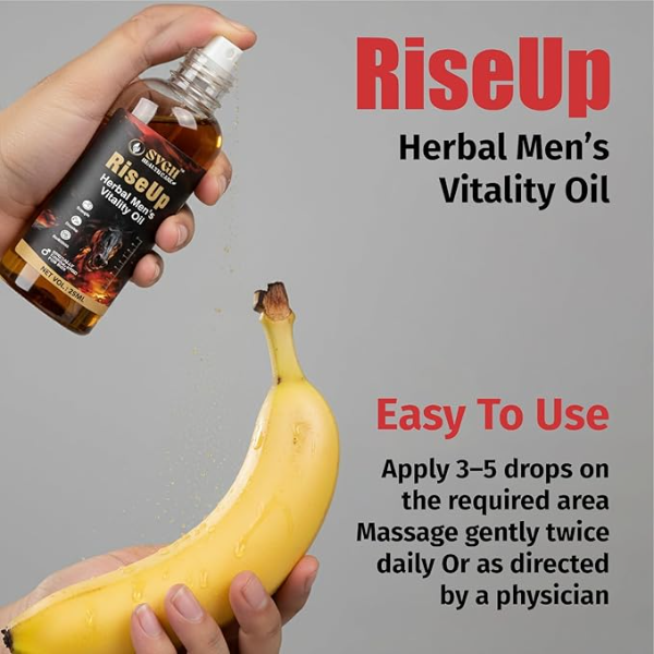 SVGH RiseUp Men's Performance Oil (25ml) - Strength, Thickness & Length Support | 100% Natural Herbal Massage Formula | Advanced Male Vitality & Stamina Booster - Image 4