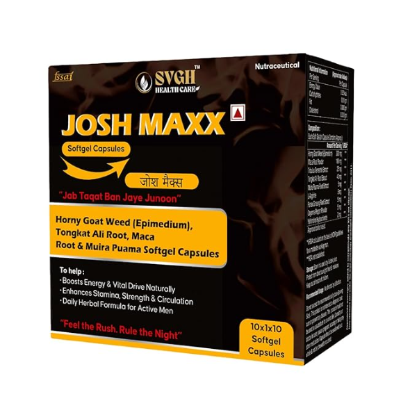 SVGH Josh Maxx Ayurvedic Capsules for Men (10 Count) | Natural Energy, Strength & Stamina Booster | High-Potency Herbal Supplement for Peak Performance | 100% Pure Vitality Support - Image 2