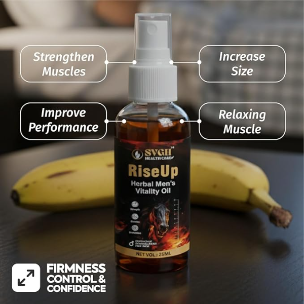 SVGH RiseUp Herbal Men’s Vitality Oil (25ml) | Ayurvedic Performance & Massage Oil for Men | 100% Natural Strength & Stamina Formula | Herbal Vitality Booster for Daily Wellness - Image 3