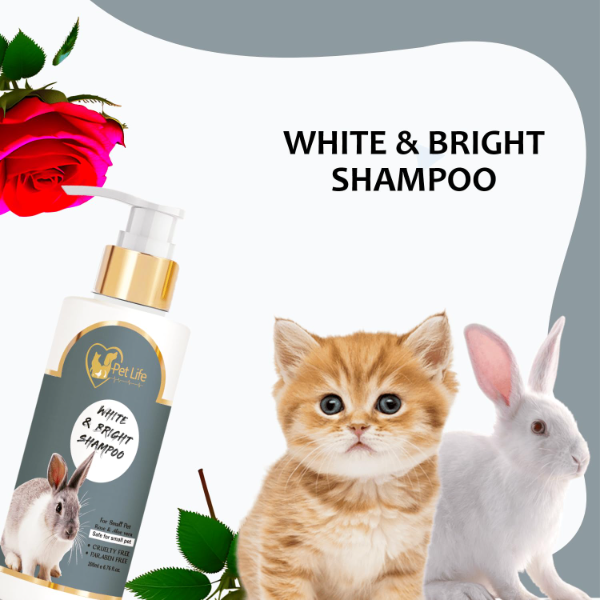 Pet Life Pure Organic White & Bright Pet Shampoo 200ml – Gentle Hair & Body Wash for Rabbits, Kittens & Small Pets for Healthy Shiny Coat - Image 2