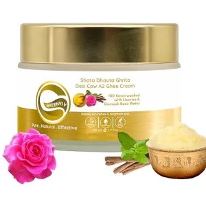 Pure Shata Dhauta Ghrita Night Cream | 100 Times Washed Cow Ghee with Licorice & Rose for Even Skin Tone & Radiance | 50ml