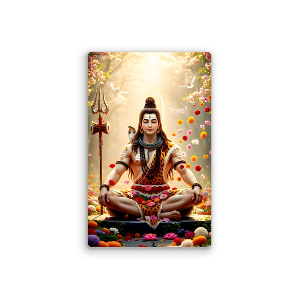 Lord Shiva Fridge Magnet Matte Finish Home Decor Gift Item Refrigerator Door Magnet Spiritual Temple Decoration Compact Size 5.2x8.2 cm Perfect for Home Office Kitchen Festival Gifting